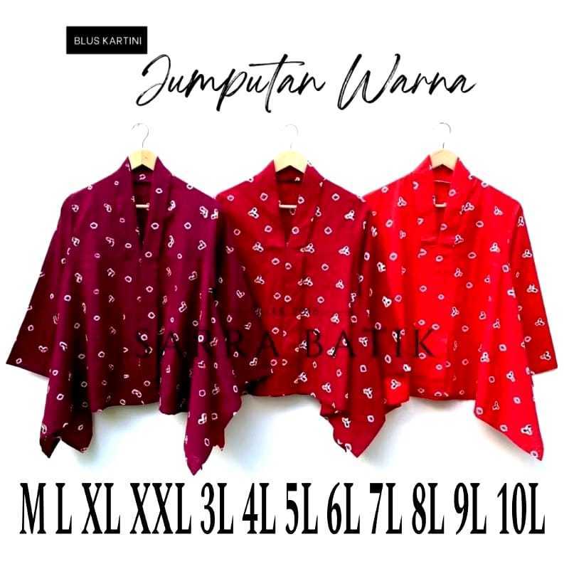 BUPESHOP BATIK WANITA KARTINI JUMPUTAN PREMIUM RED SERIES JUMBO BIG SIZE