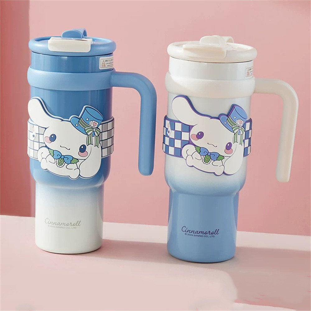 Miniso Sanrio Cinnamoroll Starlight Stainless Steel Tumbler 900ml ulated Leakproof Vacuum Mug Cup Po