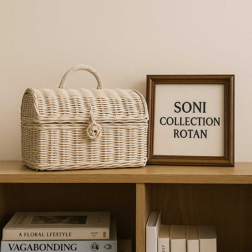 READY SONI - Keranjang Rotan PETI Besar Natural Harta Karun Rattan Souvenir Baby Month Hampers (32x1