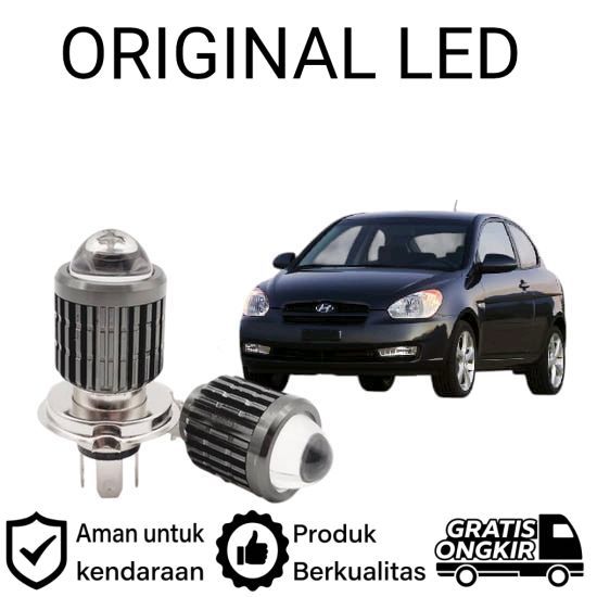 2pcs Lampu Utama LED H4 Laser Putih Mobil Hyundai Accent AM