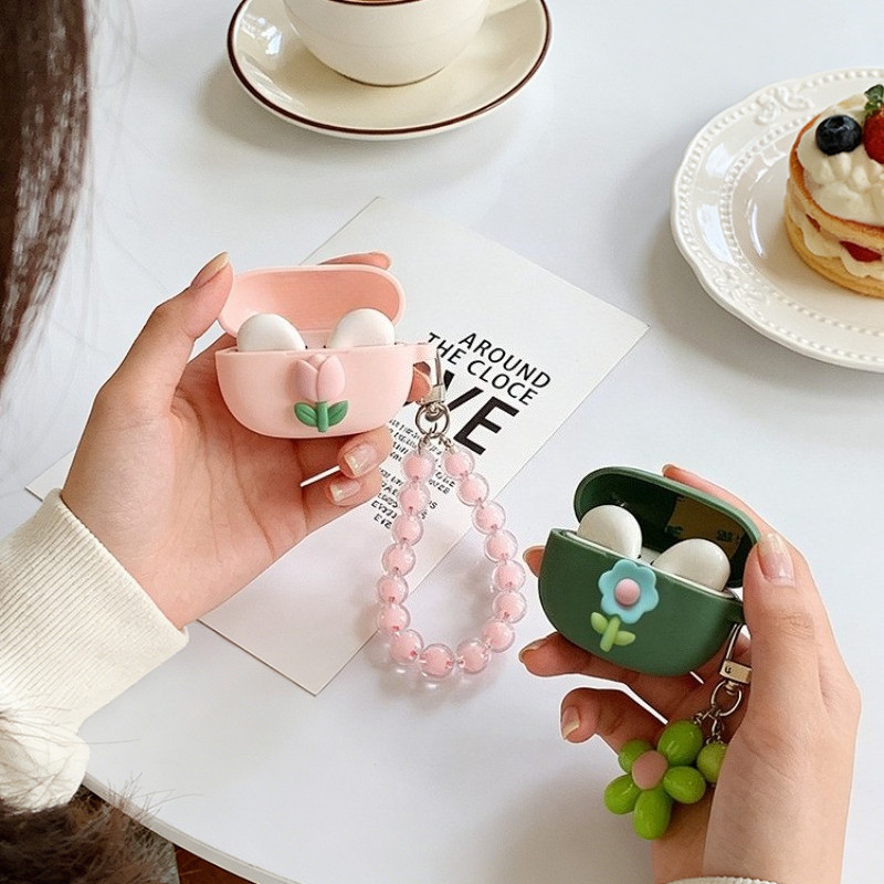 Tulip flower case For JBL Wave 200 / Wave Beam 2 Case Silicone Earphone Accessories cover for JBL Wa