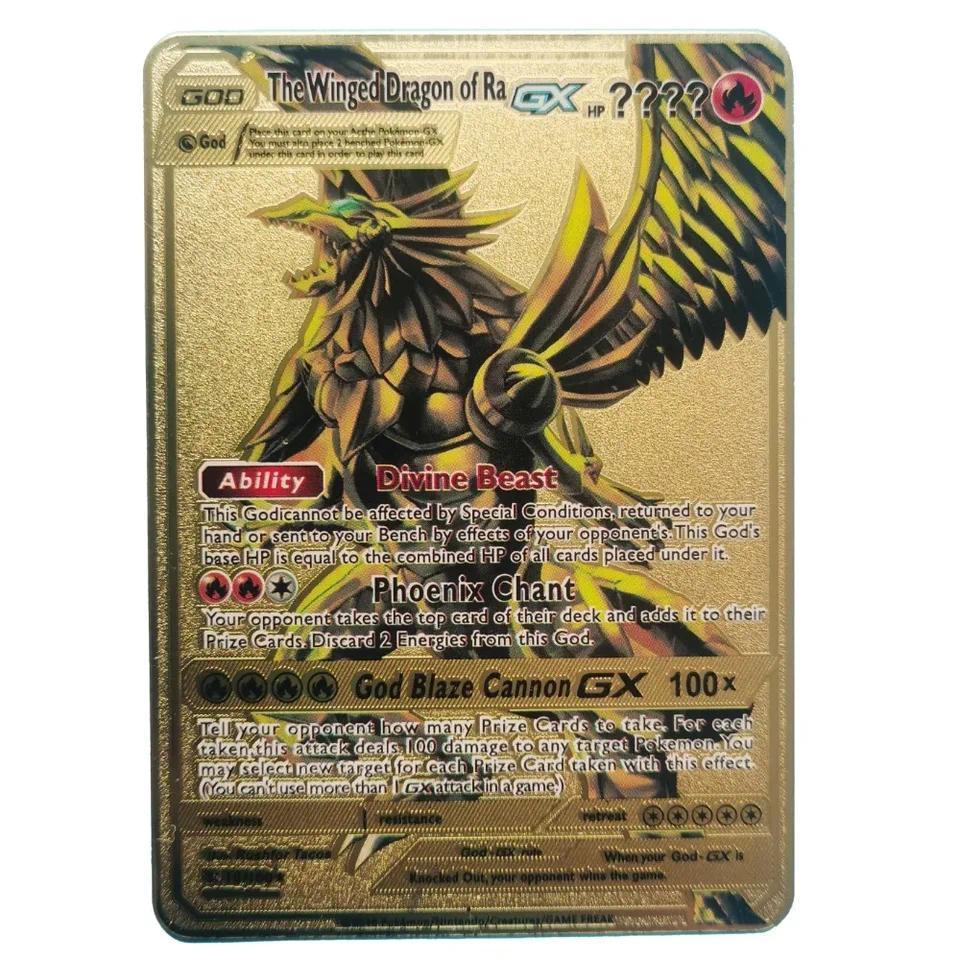 NEW Pokemon English Metal Card Anime Pikau arizard Mewtwo Blastoise Vmax Shiny Letters Game Collecti