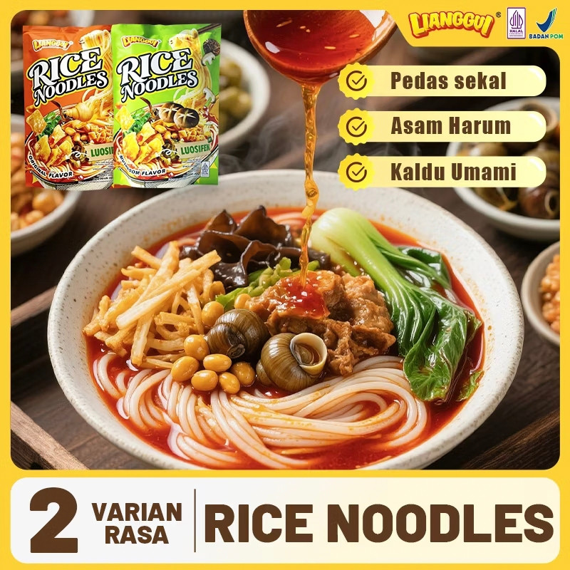 LIANGGUI RICE NOODLES - Mie Bihun Instan Pedas Luosifen Tradisional China Rasa Original, Mushroom 30