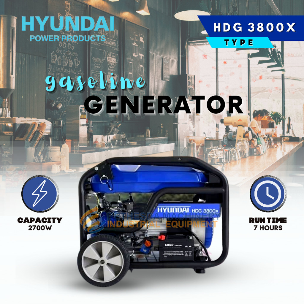 HYUNDAI Genset Portable 2700 Watt gasoline engine HDG 3800X