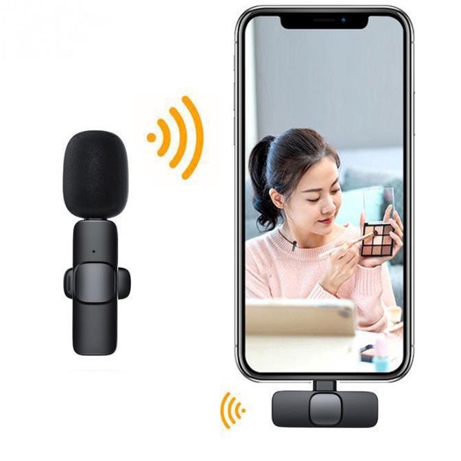 PROMO Mic Wireless Smartphone Clip On Vlog Lavalier Microphone Wireless Mic Bluetooth Youtuber Tikto