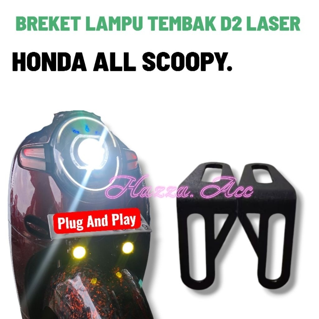 Dudukan Lampu Bracket Lampu Tembak D2 Laser Honda Scoopy - Dudukan Lampu Led