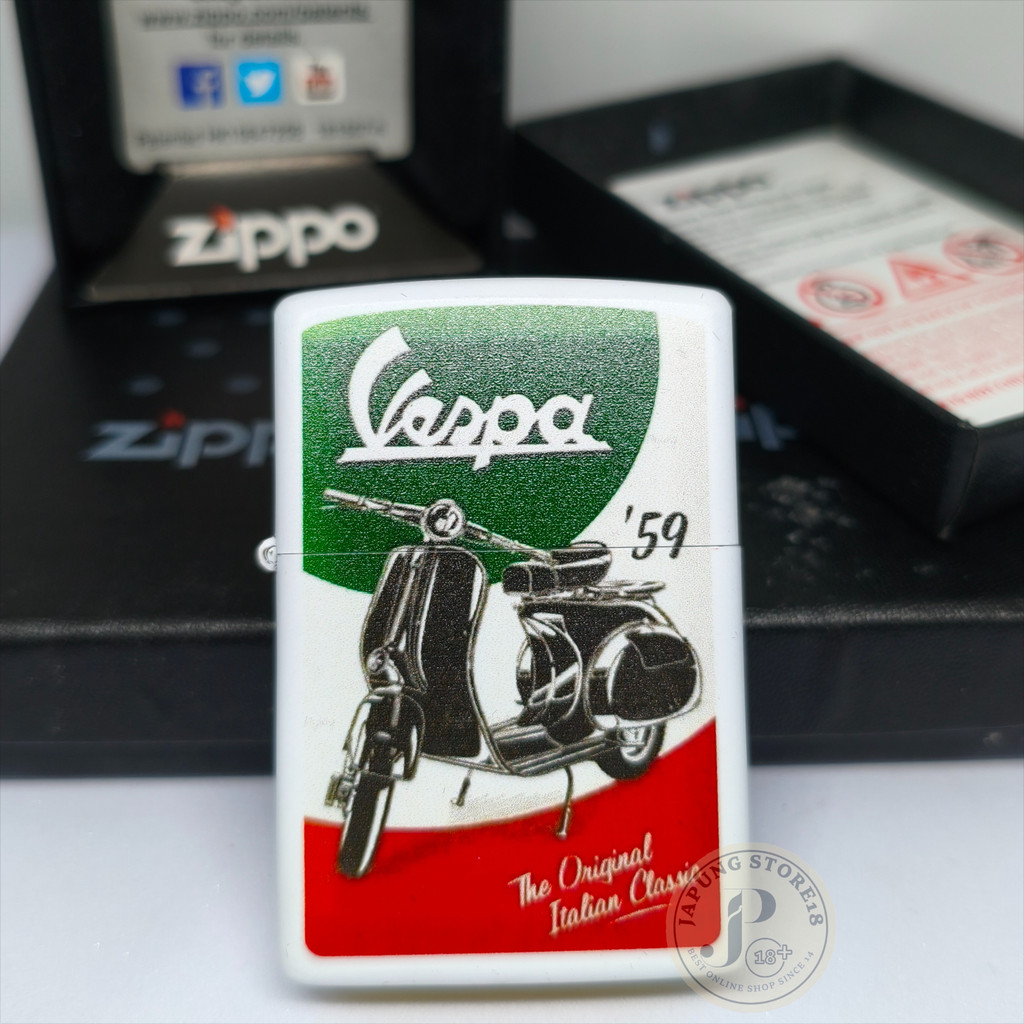 Korek Api Logam Motif Skuter Klasik, Grafir Laser Kustom Nama atau Logo, Souvenir Komunitas dan Hadi