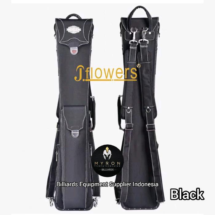 Jflowers Cue Case JF0056~Tas Billiard Jflowers 3x4~3 Butt + 4 Shaft - Hitam