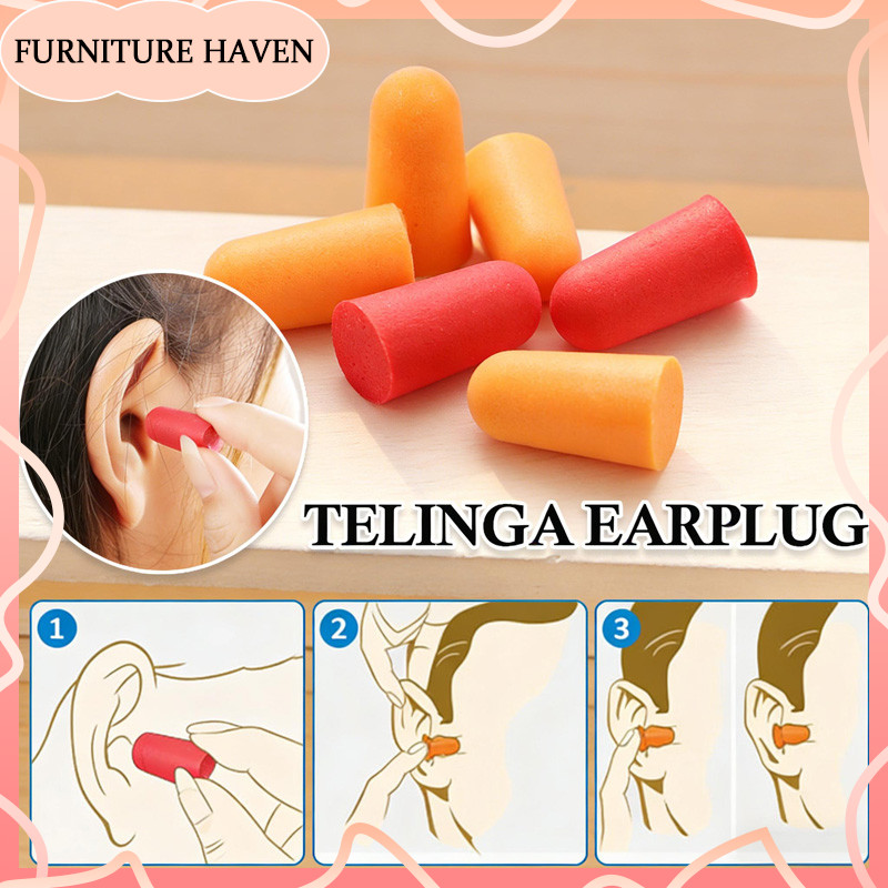 Telinga Earplug / Penutup Telinga Busa Earplug / Pelindung Telinga Peredam Suara