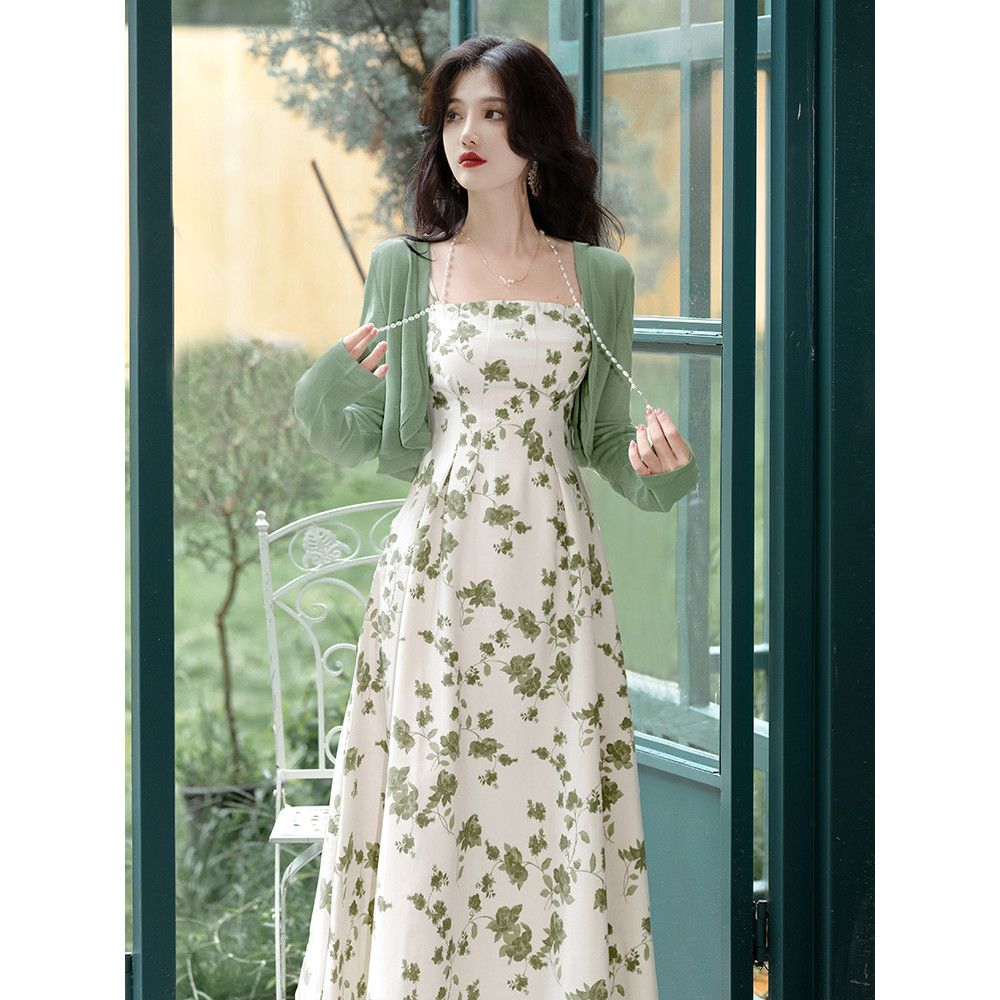 Women's Summer New Two-Piece Cardigan Cheongsam Set