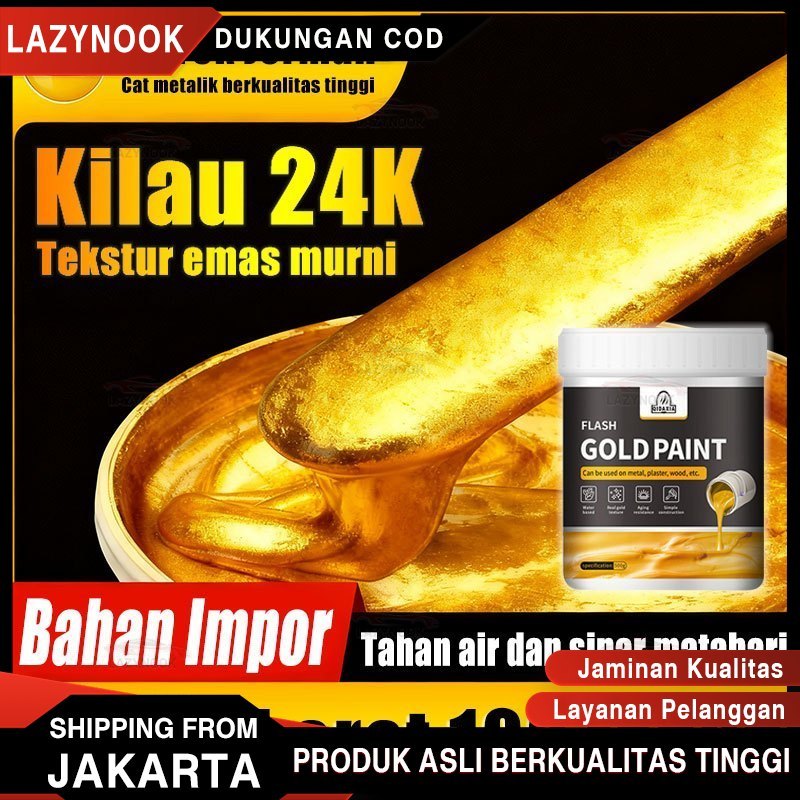 Tekstur emas murni FREE Kuas Emas Cat Gold Cat Kayu dan Besi Emas / Neo Alkycoat Royal Gold / Cat Em