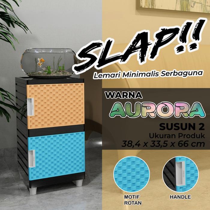 KINGDOM (COD) LEMARI SLAP SUSUN AURORA POLOS TANPA KUNCI / Rak Susun / Rak Plastik / Nakas Plastik /