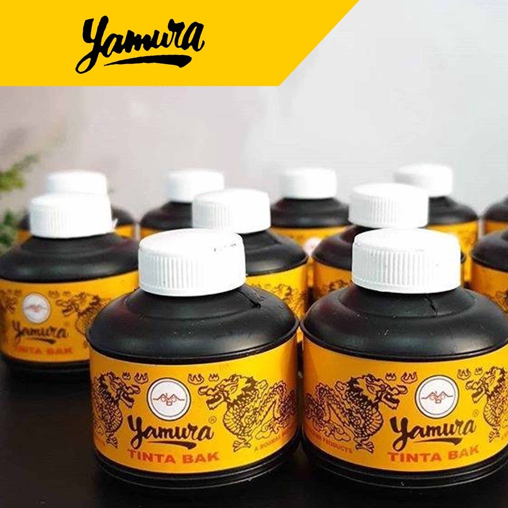 Tinta Cina Yamura/ Tinta Kaligrafi Yamura / Tinta Bak Stempel Yamura Gambar Naga (Besar/Kecil)