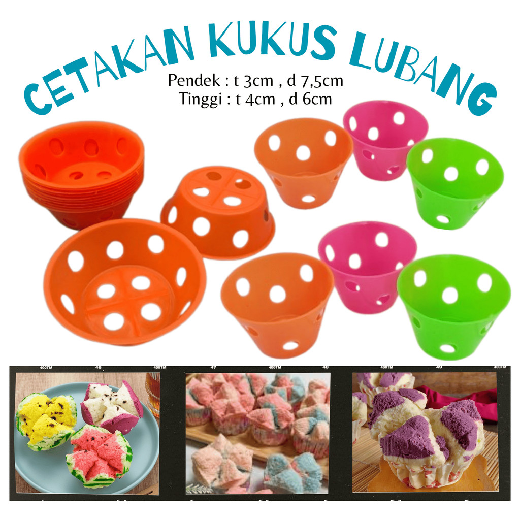 Cetakan Kue Kukus Lubang Pendek dan Lubang Tinggi / Cetakan Kue Kukus Lubang Plastik Tebal Pendek da