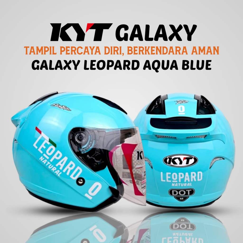 HELM KYT GALAXY AQUA BLUE DOUBLE VISOR | HELM SNI DOT