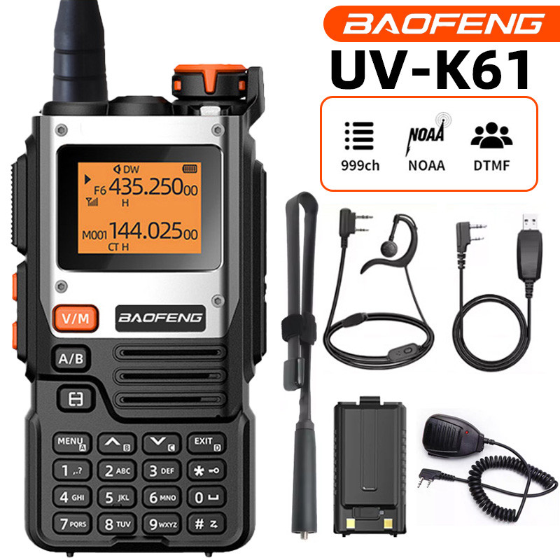 Baofeng UVK61 Wireless WalkieTalkie Rao Frequency 999, Type C, Remote Control DTMF, NOAA, K61, K5 (8