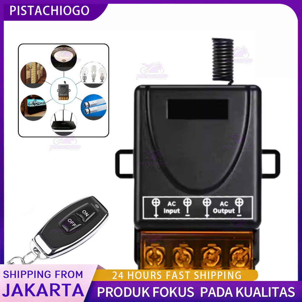 Relay Switch AC 220V DC 12V 1CH Remote Control Saklar On Off