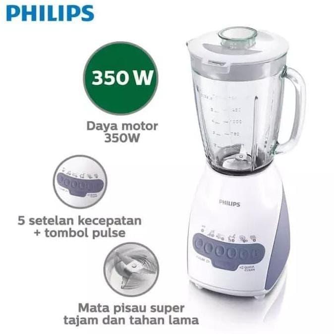 Philips Blender HR-2116 Tango Beling GLASS HR 2116 2L Pisau Bergerigi 5 Kecepatan Penggiling Kacang 