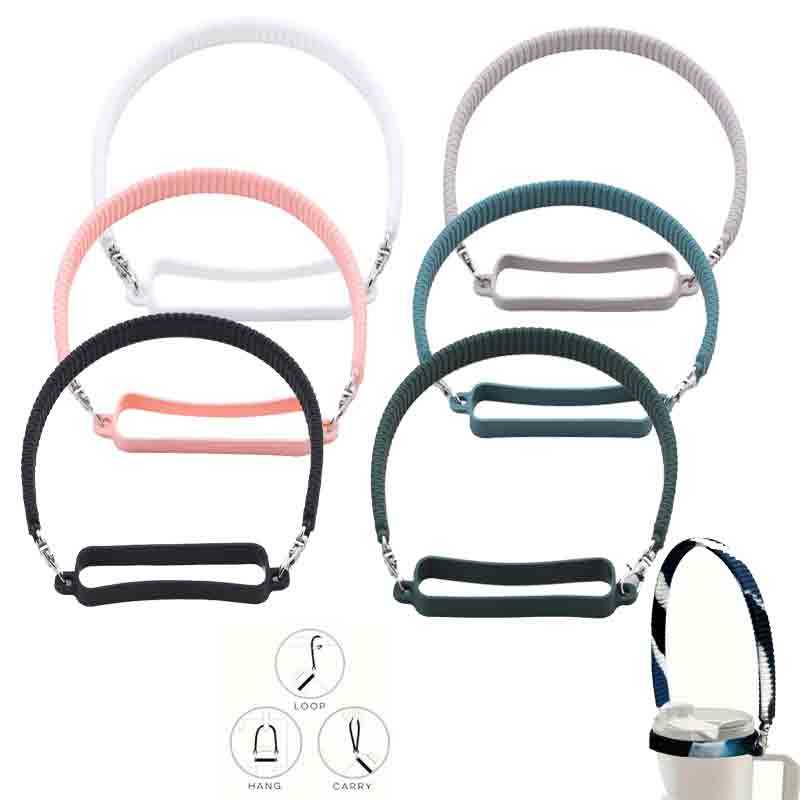 Silicone Water Bottle Handle Fit Most 8-40oz Bottle Water Bottle Strap Water Bottle Carrier for Stan