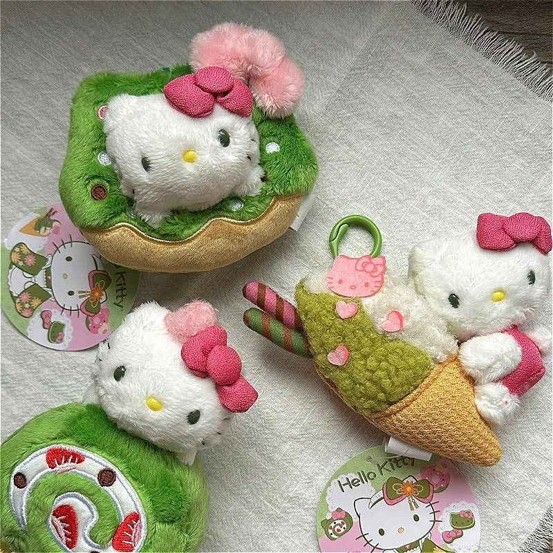 Sanrio keychain HelloKitty Kawaii matcha ice cream donut macaron cake dessert plush pent student hol