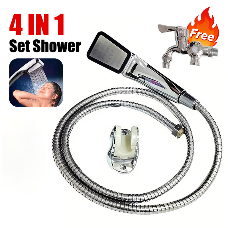 Set Kran Mandi 4 In 1 Paket Kran Besi Tahan Karat Plus Kran Shower Set Kran Mandi Shower Head Anti B