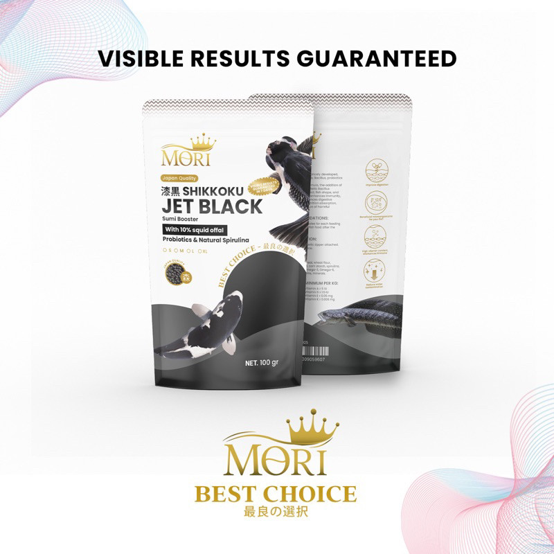 IMPORT MORI Jetblack Makanan Ikan Pigment Pelet Hitam Koi Channa Koki