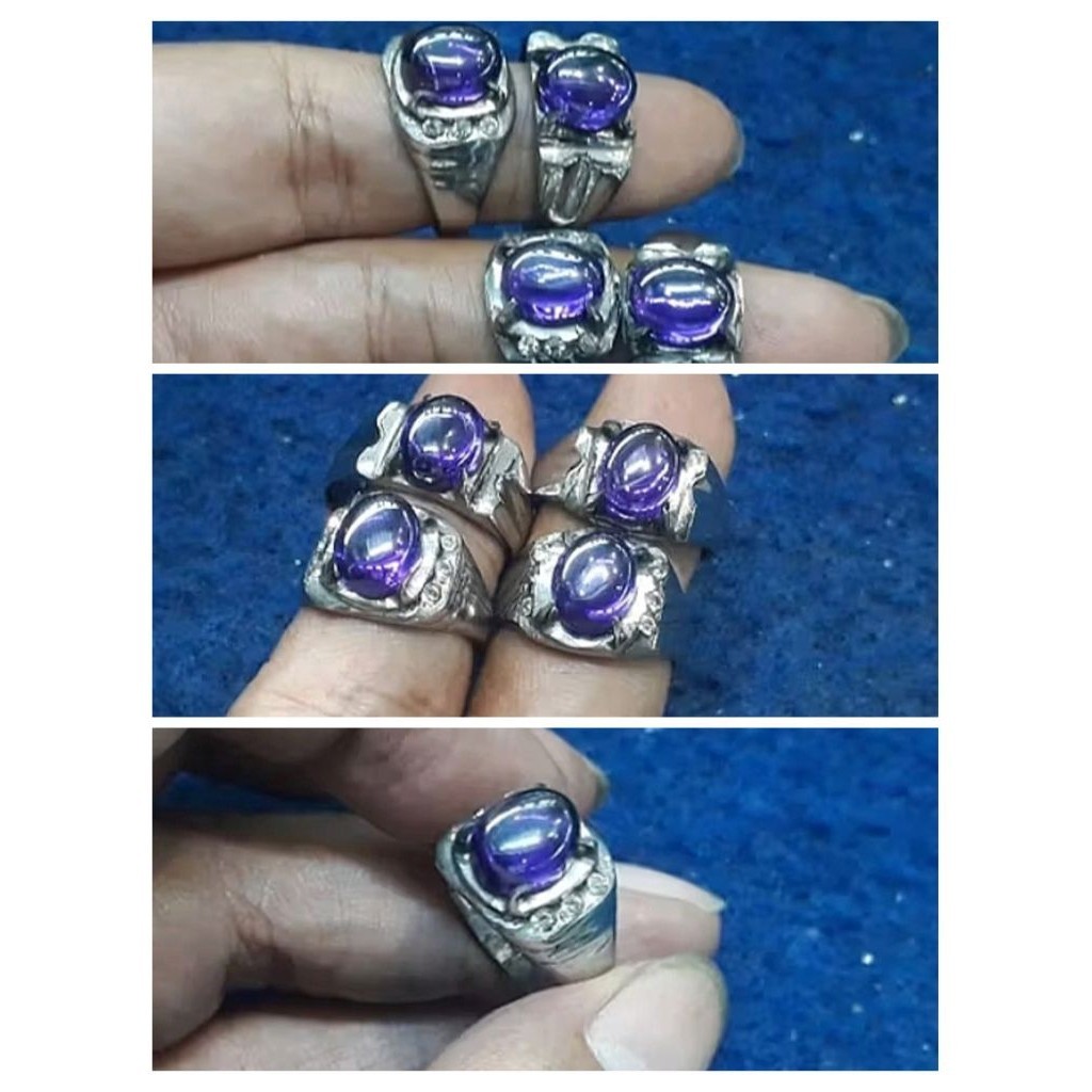 CINCIN BATU KECUBUNG UNGU KALIMANTAN CRYSTAL