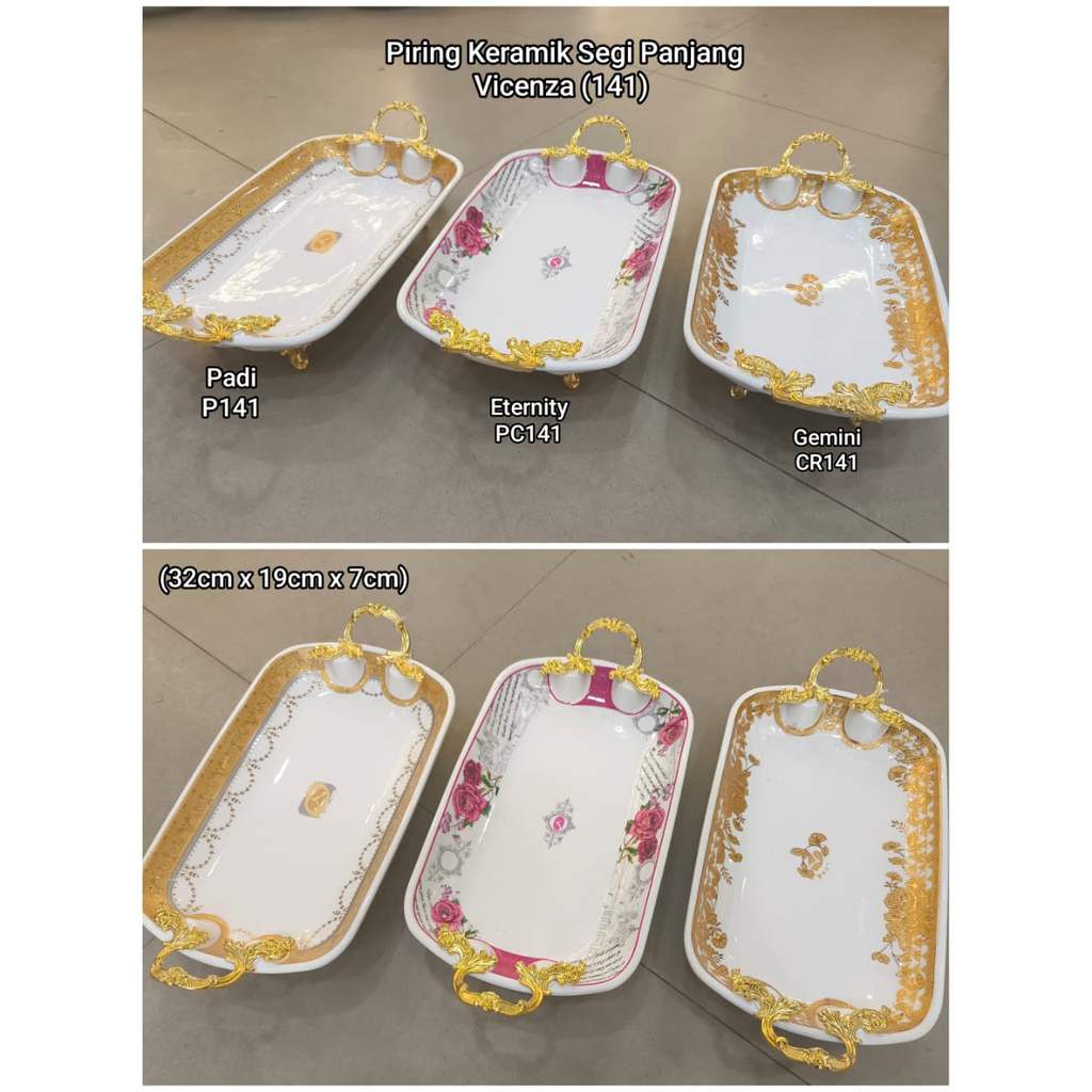 Nampan Keramik / Piring Segi Keramik Vicenza Motif 141