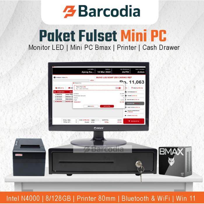 Paket Komputer / PC Mini Kasir full set