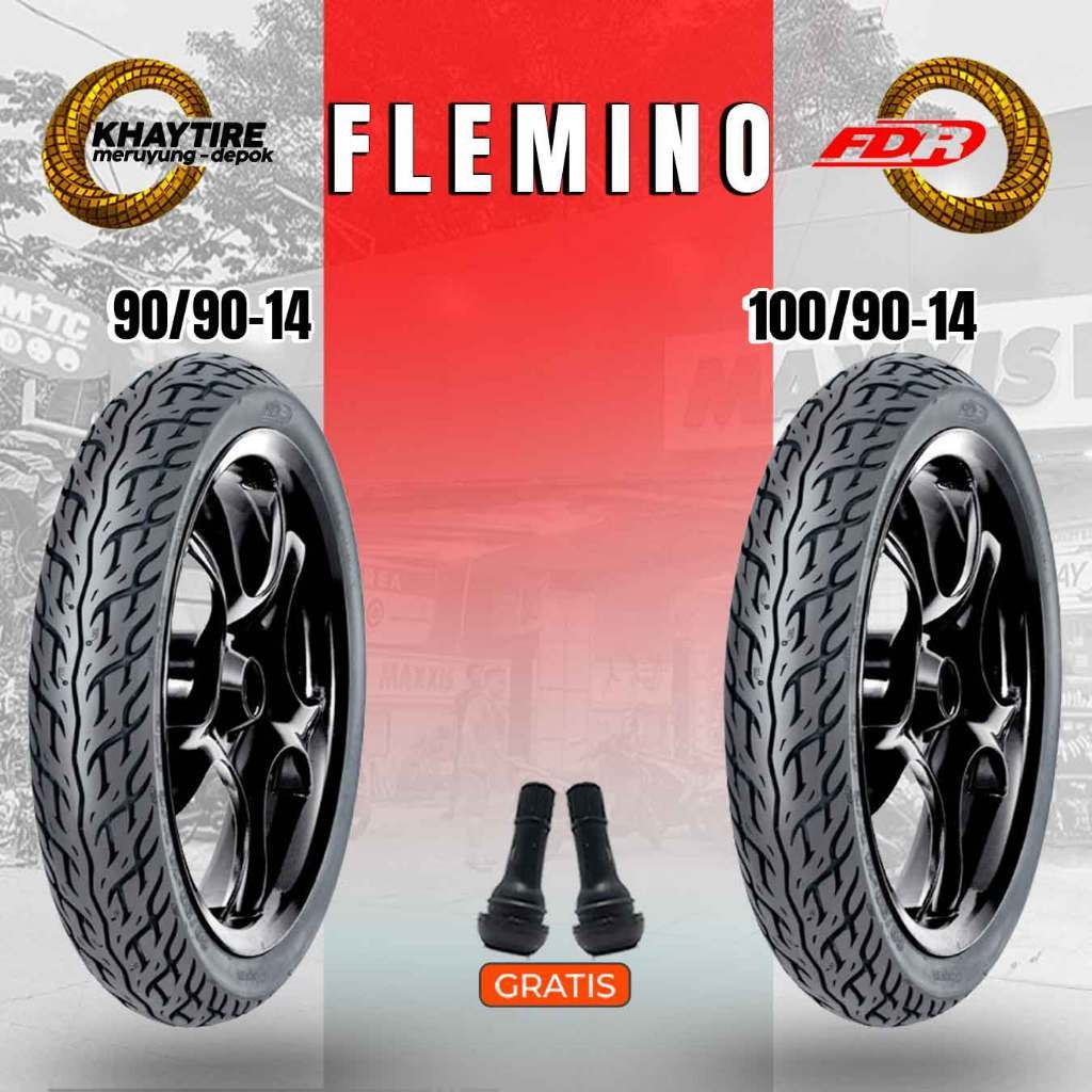 Paket Ban Motor YAMAHA LEXI FDR FLEMINO 90/90-14 + 100/90-14 Tubeless