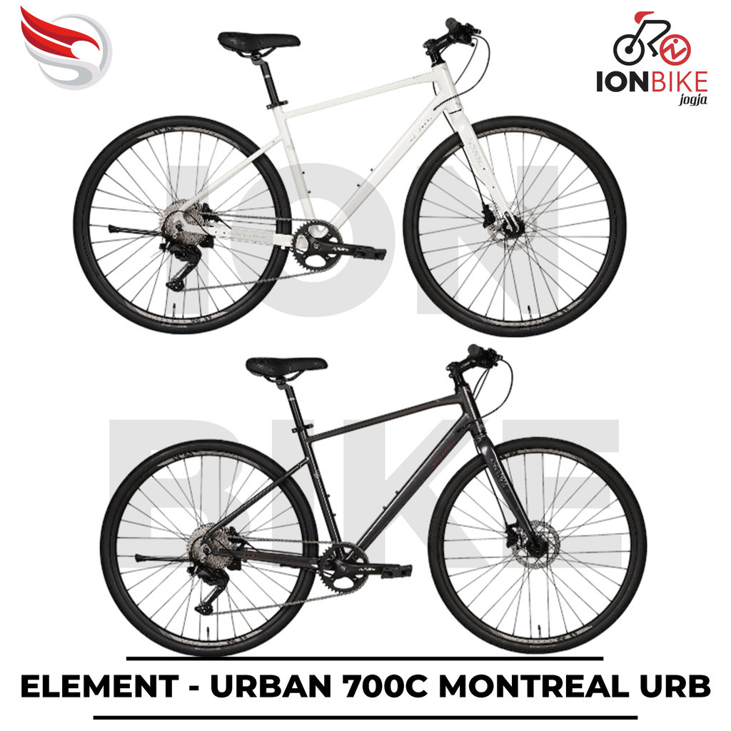 Sepeda Urban 700c Element Montreal URB 9 Speed Alloy Ringan 700 c Groupset Shimano Cues Flatbar - Gr