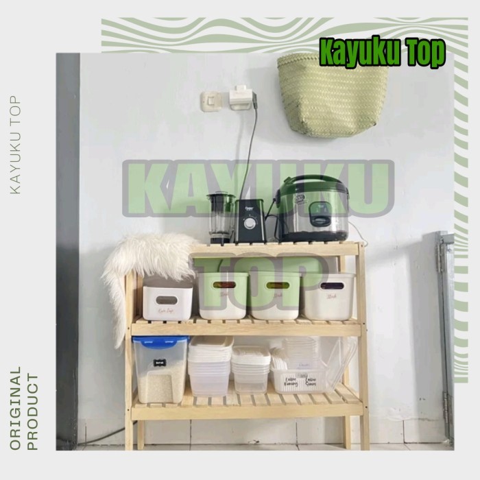 Rak sepatu rak buku rak aquarium rak serbaguna kayu 3 susun