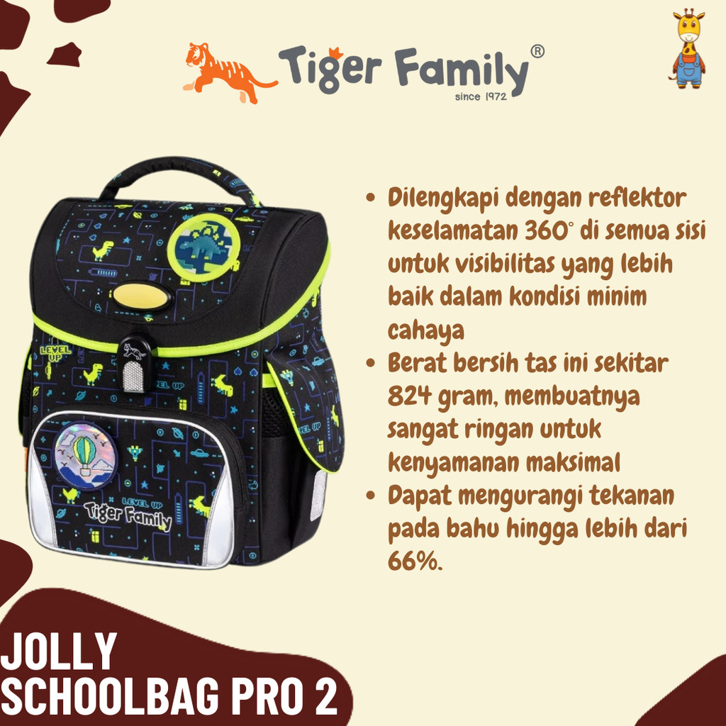 Tiger Family Jolly Schoolbag Pro 2 - Tas Ransel Anak
