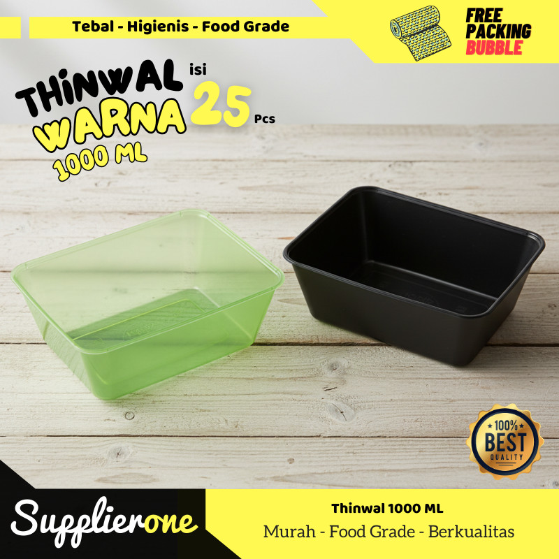 Thinwall 1000ml / thinwall / thinwall 1000ml + tutup / thinwall warna 1000ml / thinwall 25 pcs