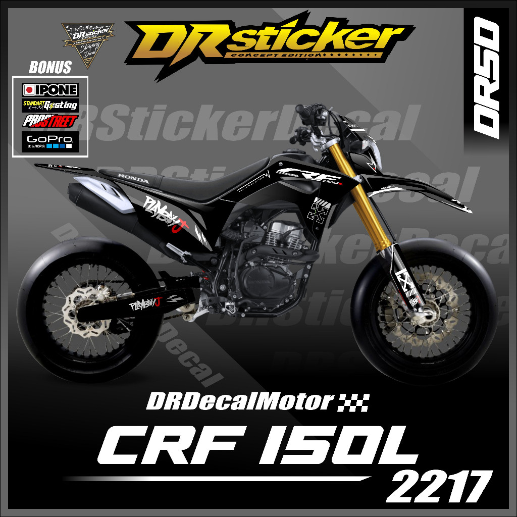 DECAL STIKER CRF FULLBODY CUSTOM BISA TAMBAH NAMA/NOMOR/SPONSOR DECAL CRF PLAYBOY