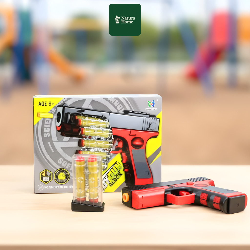 NATURAHOMEE Mainan Anak Glock Camouflage – Soft Bullet EVA Manual (709B)