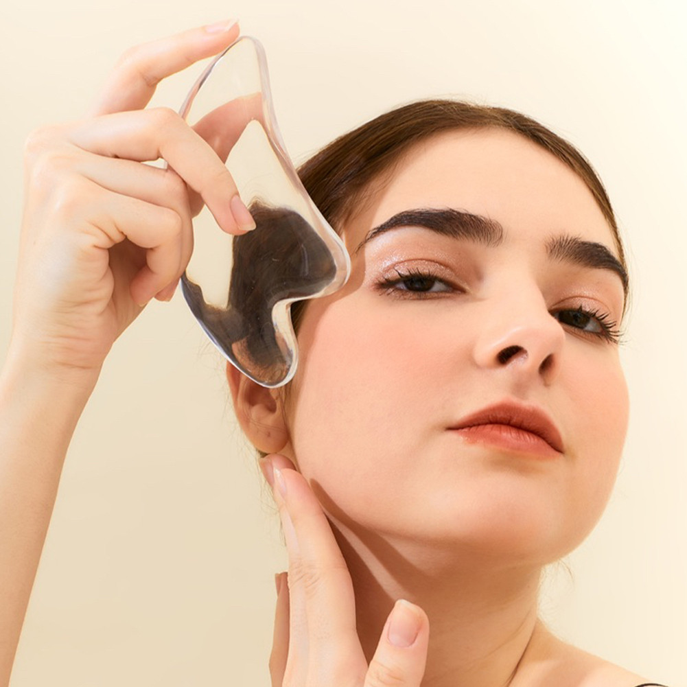 Alat Pijat Wajah Gua Sha Bentuk V Resin untuk Kesehatan dan Kecantikan Kulit Mendalam