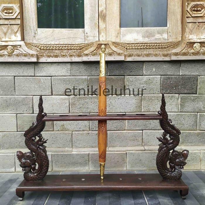 Jagrak Dudukan Pusaka Motif NagaRaja Ukiran Istimewa