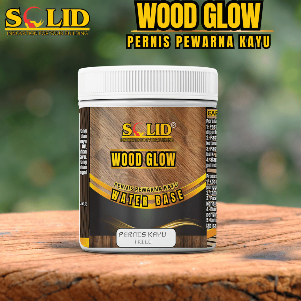 Politur Kayu Water Base - Solid Paint- Wood Glow 1 KILO