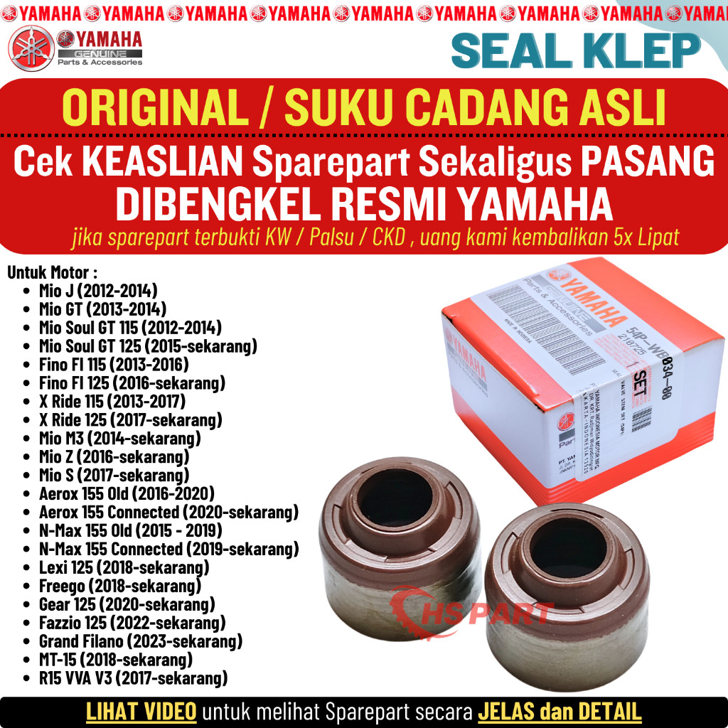 Seal Klep Aerox Nmax 155 Old New Lexi 125 Original Yamaha 100%