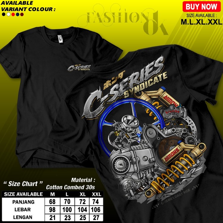 V86 Baju Kaos Atasan Pria Motor Honda C Series Astrea Grand Supra Distro Original  Murah Keren Bahan