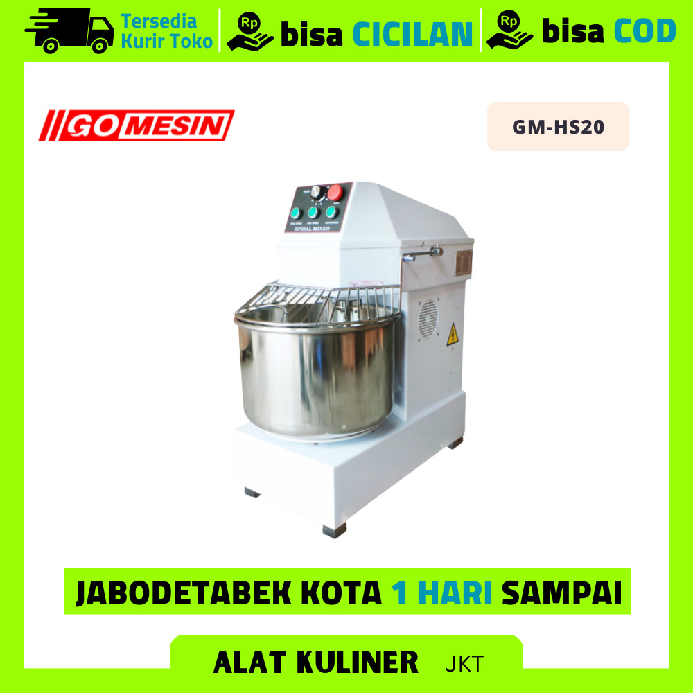 Spiral Mixer 20 Liter Gomesin GM-HS20 Mixer Roti 20 Liter Original Garansi Resmi