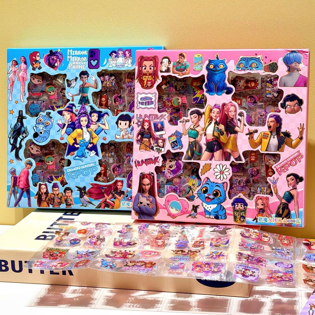 100pcs/set KPOP Demon Hunters Cartoon Anime Stickers Rumi Mira Zoey Waterproof Y Decorative Gifts fo
