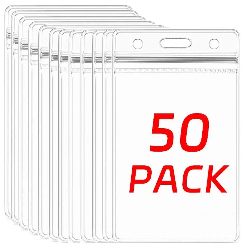 30-1Pc Transparent Vinyl Plastic ID Card Protector Case Bank Credit Card Protector ID Card Badge Hol