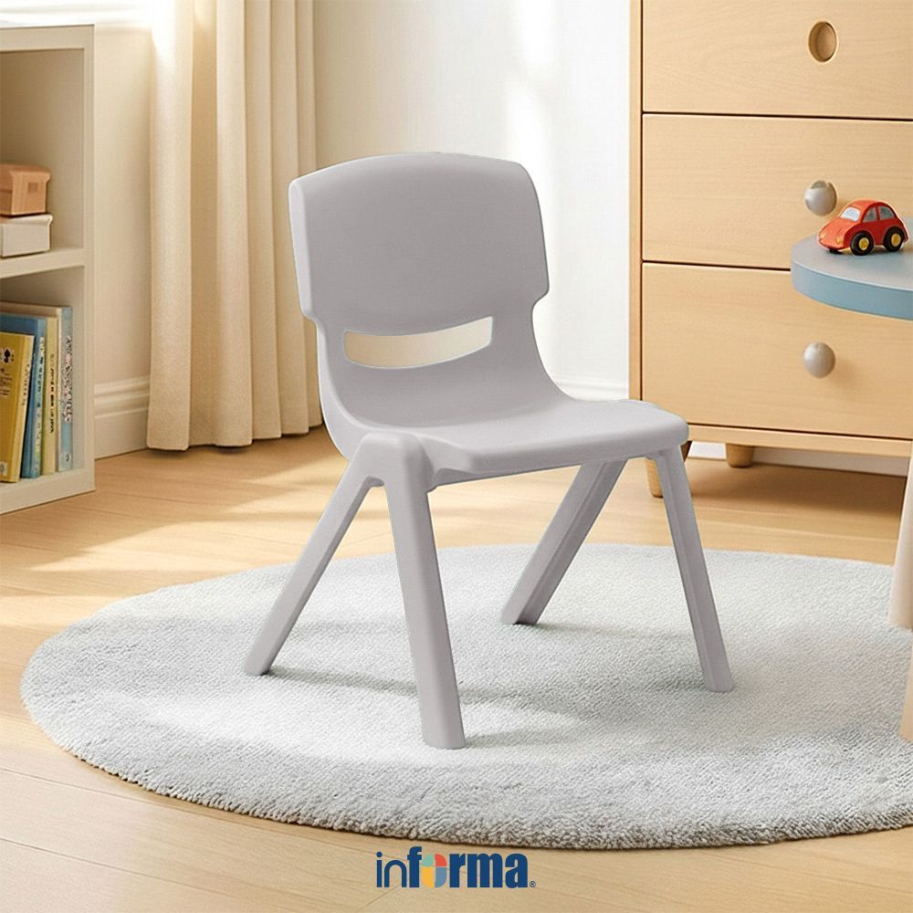 Informa 40 cm Yaris Kursi Anak - Abu-Abu Tempat Duduk Anak Kids Chair Bangku Sandaran Plastik Bangku