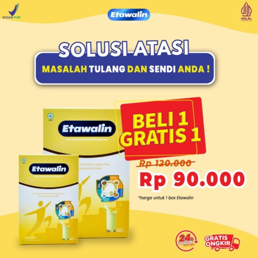 Etawalin Original 200gr Pilihan Tepat Ampuh AtasiAsam Urat Susu Kambing Etawa Bubuk BPOM Halal COD