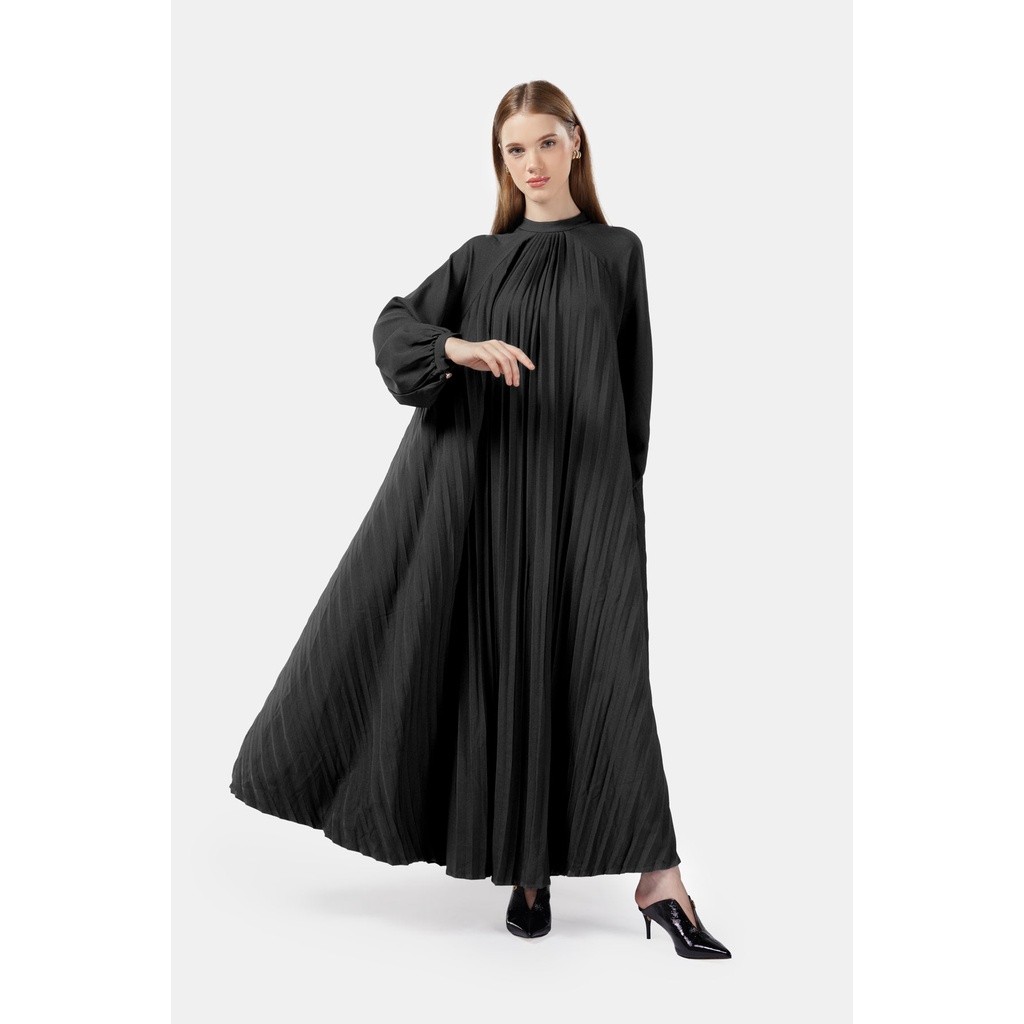 Benang Jarum - Navier Pleated Dress - Jetblack