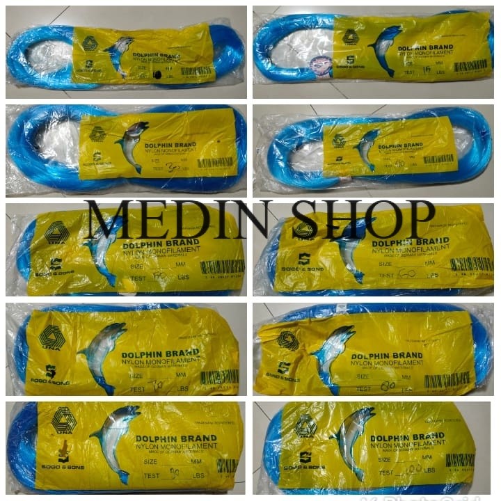 NILON DOLPHIN MONOFILAMENT WARNA BIRU/PUTIH MONOFILAMENT ORI PHILIPINA 100% MEDIN SHOP