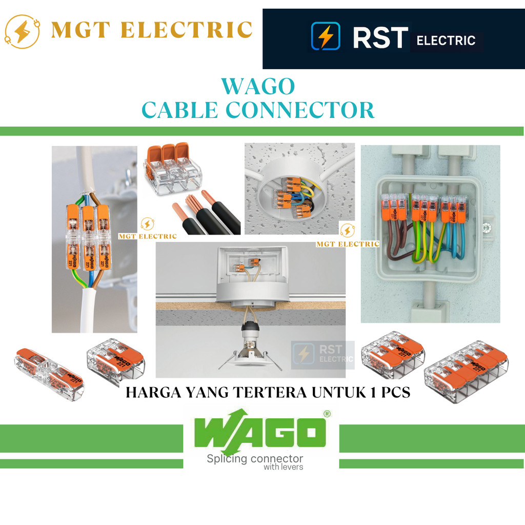 Wago Wire Connector / Konektor Kabel WAGO Penyambung Kabel Transparan