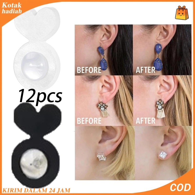 12pcs Premium Silikon Stopper - Penutup/Penahan Anting Tusuk / Bantalan Pantat Anting Nyaman